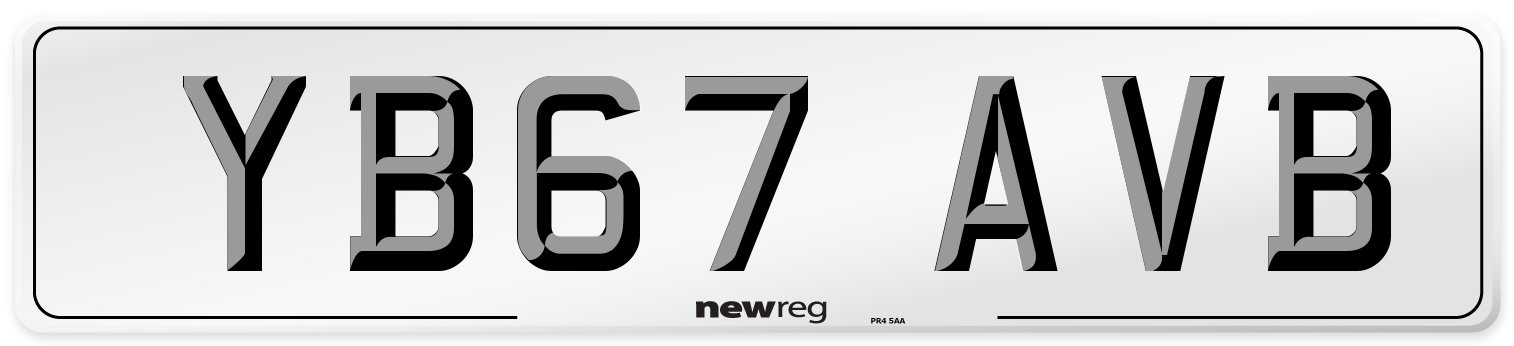 YB67 AVB Number Plate from New Reg